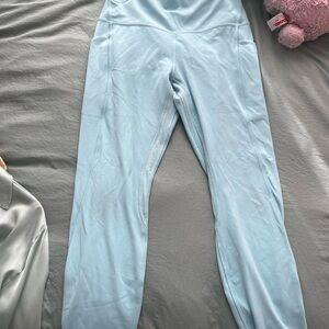Like new sky blue Lululemon leggings. Great condition, only worn twice.